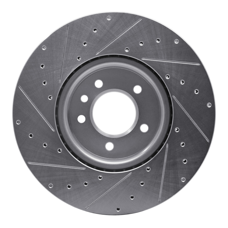 Land Rover Range Rover Sport Brake Rotor (1) - Front Right - R1 Concepts - Drilled & Slotted - Silver - `18-`20